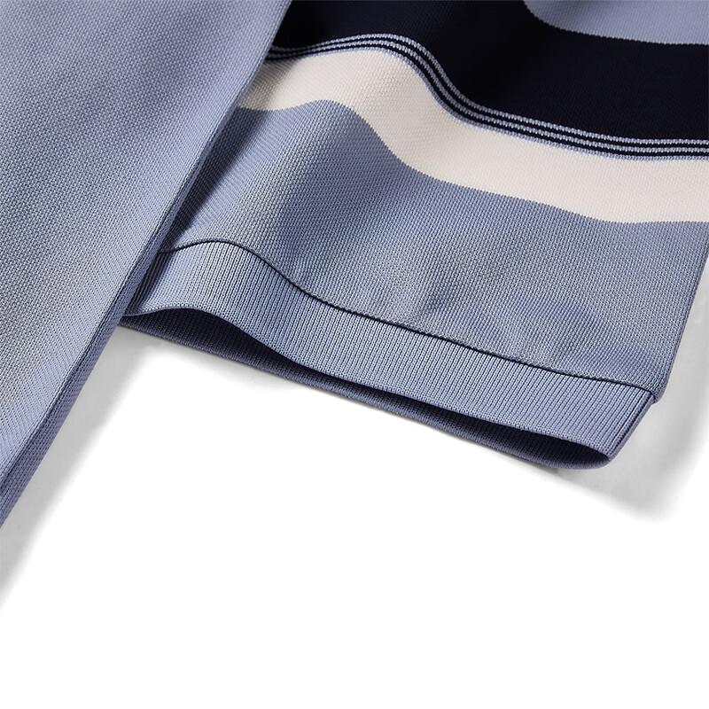 Septwolves Men's Mercerized Cotton Striped Polo T-shirt