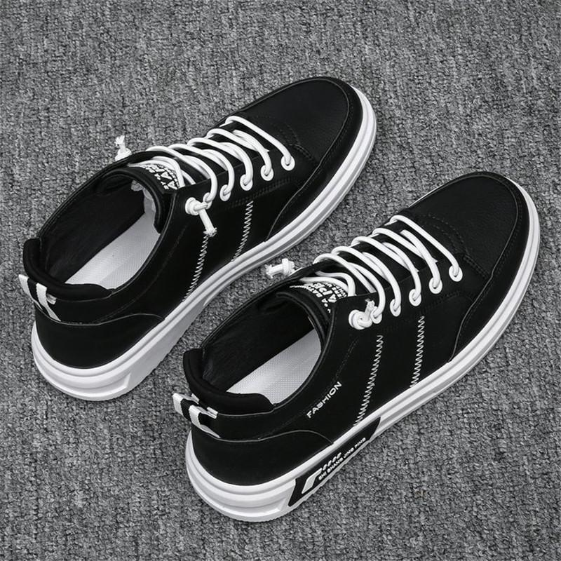 Round Head Leather Comfortable Men's Board Shoes Autumn New Casual Style Sports Shoes Fashion Men