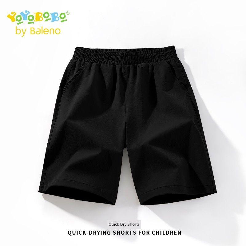 Baleno Kids Ybb Series Boys Summer Pants, Thin Quick-Dry Pants for Older Children, Children s Sports Shorts for Summer Black/Pure Color 120