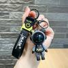 Colorful Play Lightning Bear Keychain Resin Material Cute Cartoon Gift Style