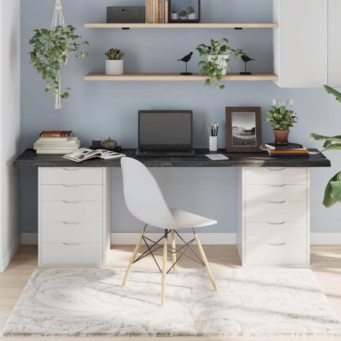 VidaXL Dark Grey Desk Top 200x50x4 Cm Treated Oak Wood 3156460
