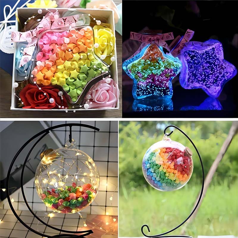 540 Sheets Double Sided Star Folding Strips Rainbow Gradient Origami Paper for Party Favors Festival Gathering Gifts TMZ