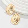 Simple Metal Irregular Stud Earrings For Women Exaggerated Gold Color Geometric Smooth Statement Earrings Jewelry Party Gifts