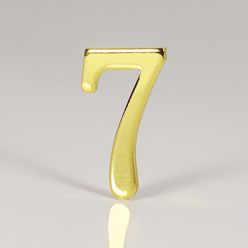 D-Shaped Imitation Gold Metal Address Number Plate