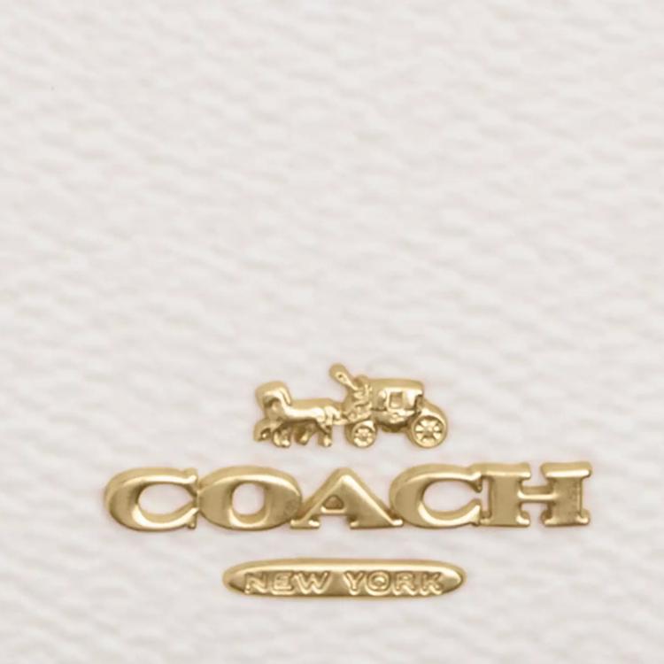 New COACH Skinny Id Case Printed Coated Canvas Card Holder Mini Women's White CAR17-IMCAH