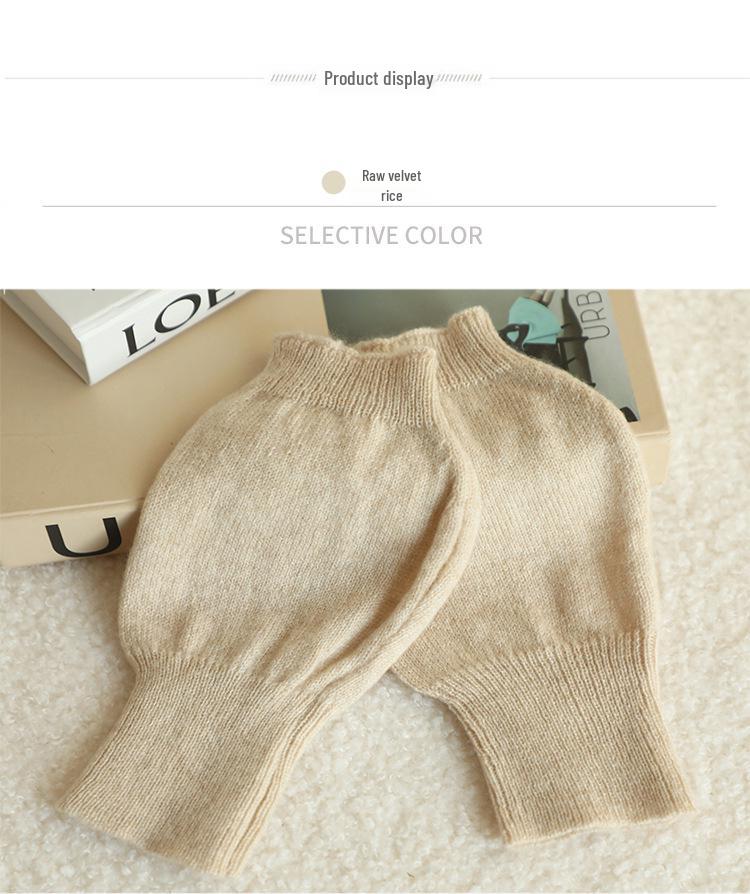 Women's 100% Pure Cashmere Half-Finger Gloves: Fingerless, Plain Knit, Warm and Cozy for Autumn/Winter