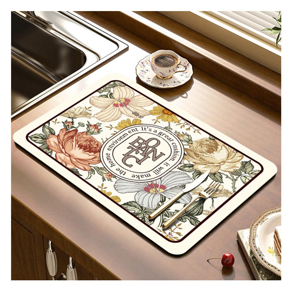 Винтажный стиль дренажный коврик быстросохнущий стол впитывающий коврик для отеля ресторана 30X40CM 3879₽