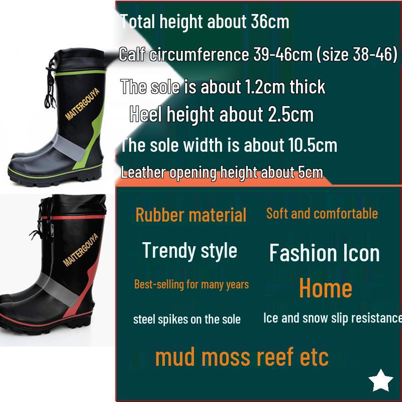 Men's Non-slip Rubber Fishing Boots for Ice and Snow
