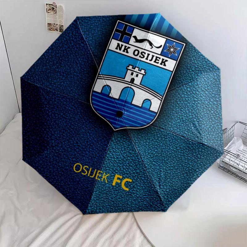Motif NK Osijek, parapluie pliant automatique, design portable et pliable, 8 baleines, un cadeau de Noël ou d'anniversaire.