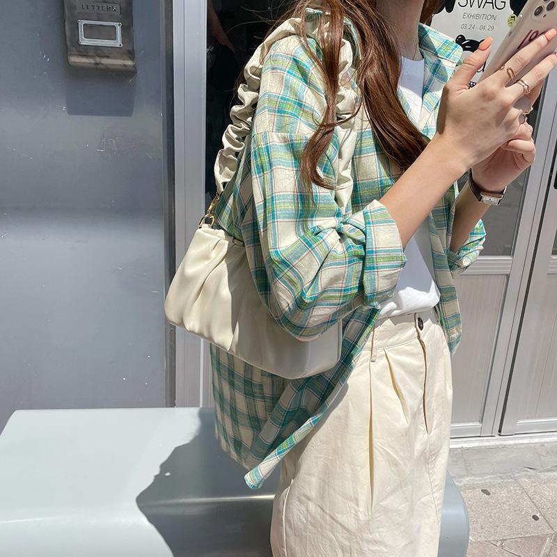 Modne plisowane torebki z uchwytem dla kobiet PU Cloud Bags Leisure Bag pod pachami Shopping Bags Shoulder Bag Dumpling Handbags Torebki damskie