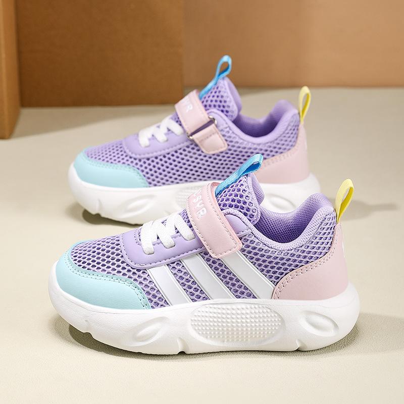 

Summer hollow single net children s sports shoes lightweight running shoes Velcro primary school children s casual shoes 39