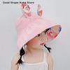 Large Eaves Double-sided Empty Top Hat Children's Sunscreen Hat Summer Boys Girls Cute Rabbit Sun Shade Hat
