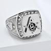 Retro Hip-Hop Freimaurer Titanstahl Ringe Ring Herren Persönlichkeit Dominant Bruderschaft Schmuck