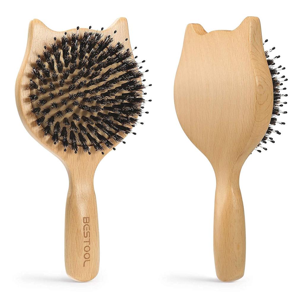 BESTOOL Hair Pig Bristle Wooden Paddle Hair High Quality Shiny Beautiful Hair Thinning Hair Hair Quality No Tangle Brush, Comb, Comb, Brush, Ladies,