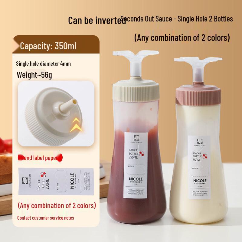 ZISIZ Inverted 5-Hole Silicone Squeeze Bottle for Salad Dressing