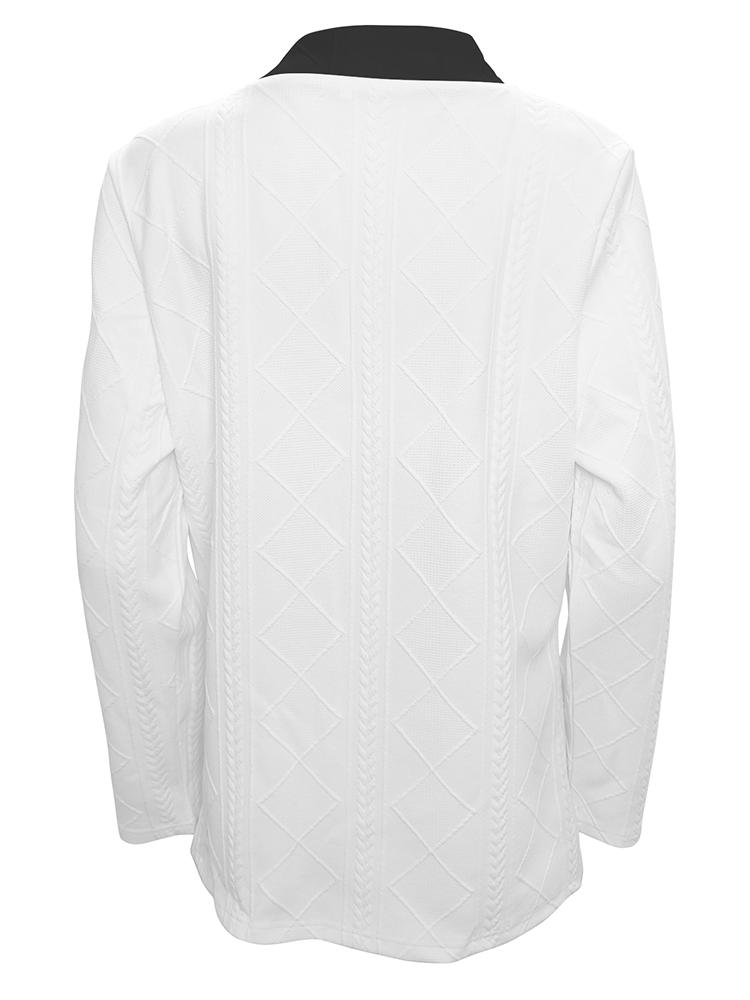 Fashionable Women's Clothing Solid Color Dual Tone Textured Long Sleeved Cardigan Jacket Cufflink Suit