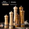 Manual Pepper Grinder Set,Solid Wood & Acrylic Mill Bottle,Spice Shaker for Black Pepper,Salt,Home Kitchen Seasoning Tool