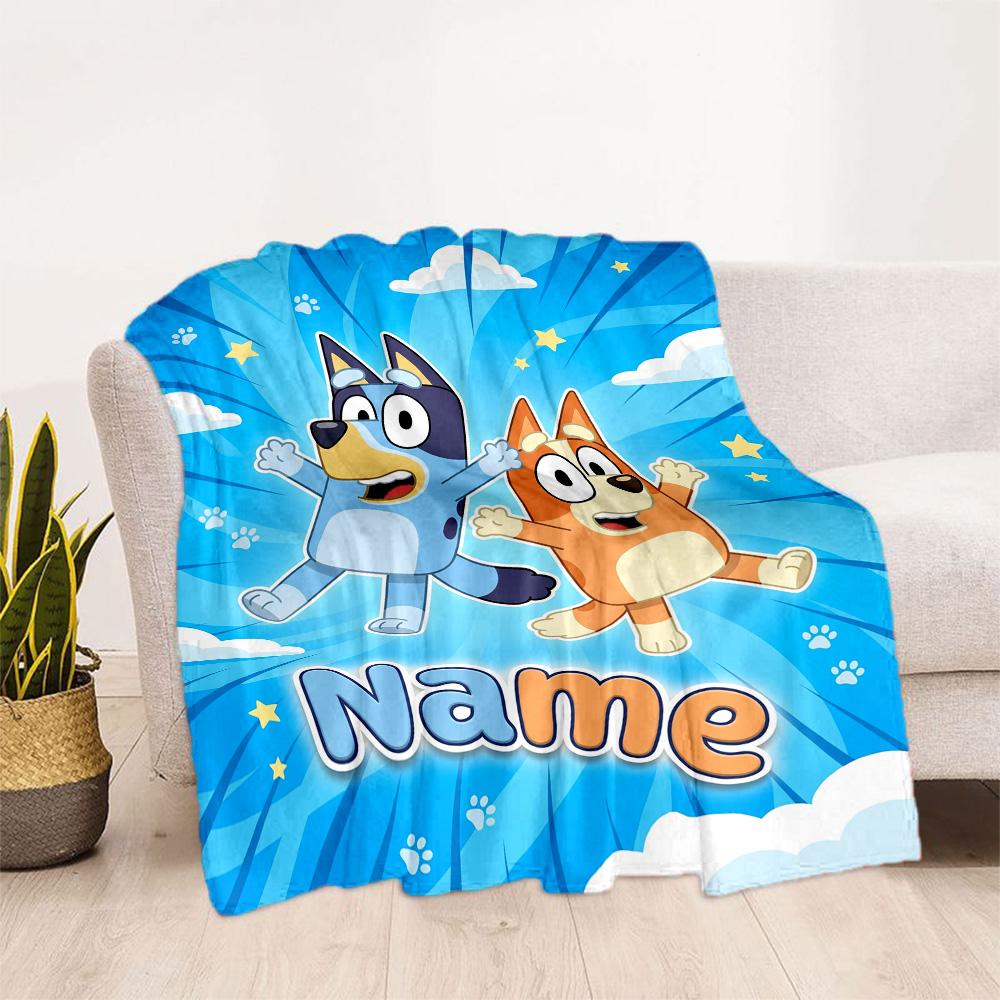 Beach Friends Adventure Personalized Name Blanket Multi-purpose Personalized Blanket Soft & Cozy Throw For Sofa Couch Office Chair Nap All-Season Use
