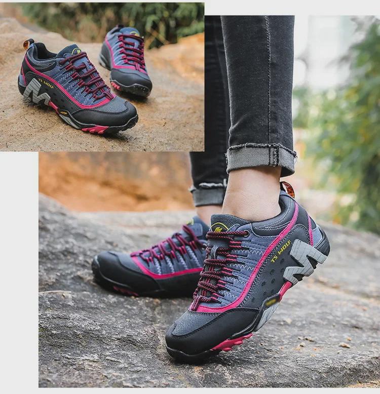 Cross-Border Fashion Trend Large-Size Couple Hiking and Casual Lace-Up Shoes