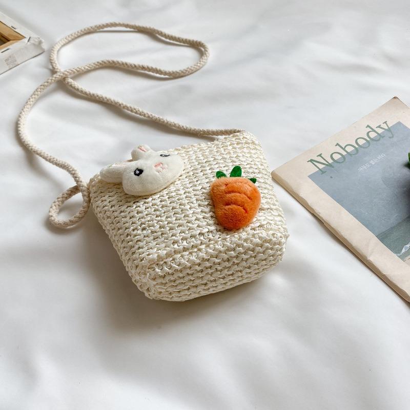 Sacs pour enfants, sacs en paille, sacs de vacances à fleurs, nouveaux sacs messagers seau de plage mode tendance pour filles