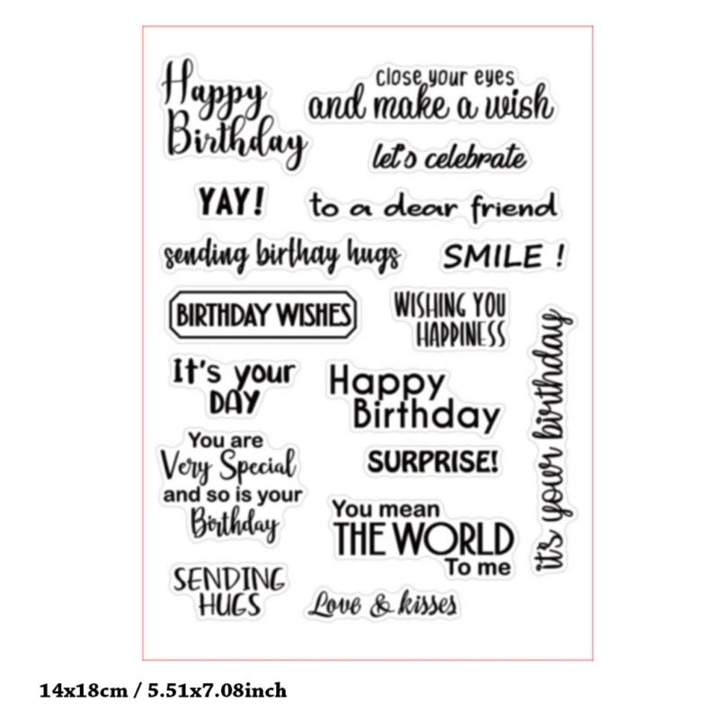 Greeting Words Clear Silicone Stamp Blessing Words Silicone Stamp for Card Making Scrapbooking Photo Album Journal