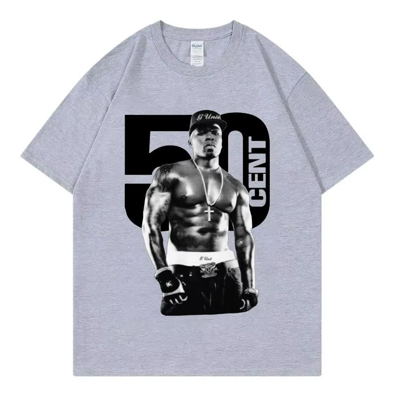 Rapper 50 Cent Graphic T Shirts Male Fashion Hip Hop Vintage Short Sleeve Tshirt Women Summer 100 Cotton Oversized Tshirts