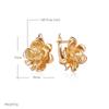 Einzigartige glänzende Hängeohrringe für Damen Mode Roségoldfarbenes Metall Blume Hohe Qualität Täglicher feiner Schmuck