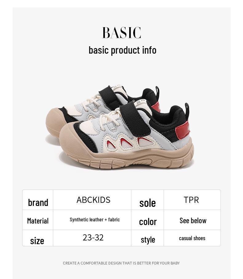 ABCKIDS Girls' Velcro Sneakers - 2025 Autumn Breathable Casual Running Shoes
