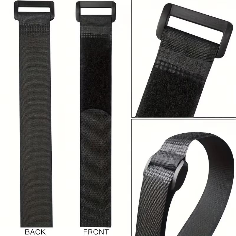 Reusable Black Nylon Hook and Loop Cinch Straps Adjustable Wire Fastener Cable Ties For Household Office Cord ArrangementStoragePinstriping Tape 3