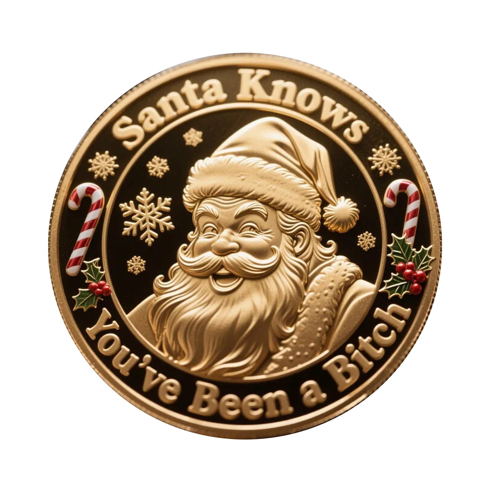 

Рождественская монета Памятная монета, Подарок для друзей One Size