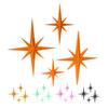 4Pcs Retro Starburst Wall Decoration 3D Printed Mini Mid-Century Starburst Wall Art Home Bedroom Living Room Bathroom Wall Decorative Sign