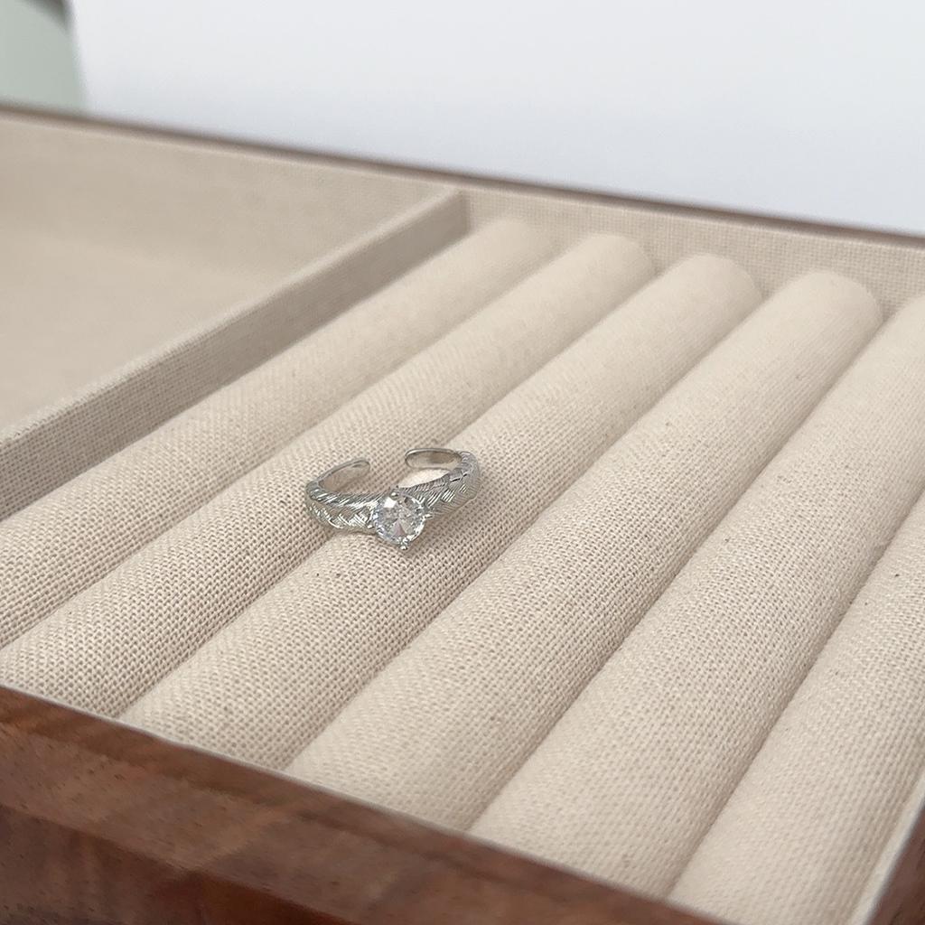 Luxury Brushed Medieval Open Ring Heart-Shaped Wheat Ear Retro High-End French Niche Design Ring Woman