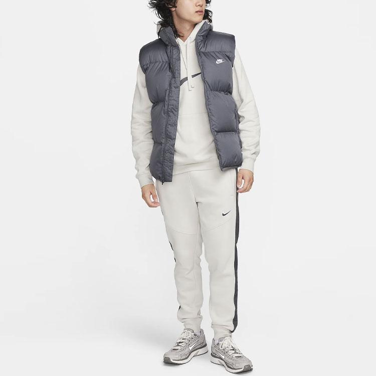 Nike Solid Color Logo Stand Collar Cotton Vest Men Vests Gray FB7374-068