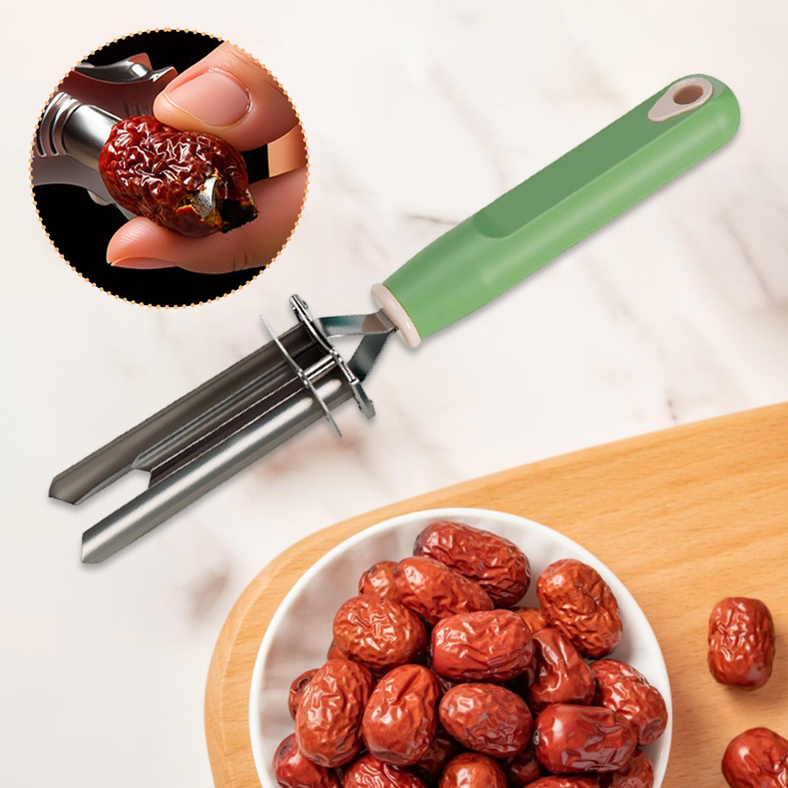 

Fruit Corer Fruit Core Remover Sturdy Adjustable Portable Ergonomic Core Removal Tool for Pear Jujube Home Red Dates Cherry зелёный