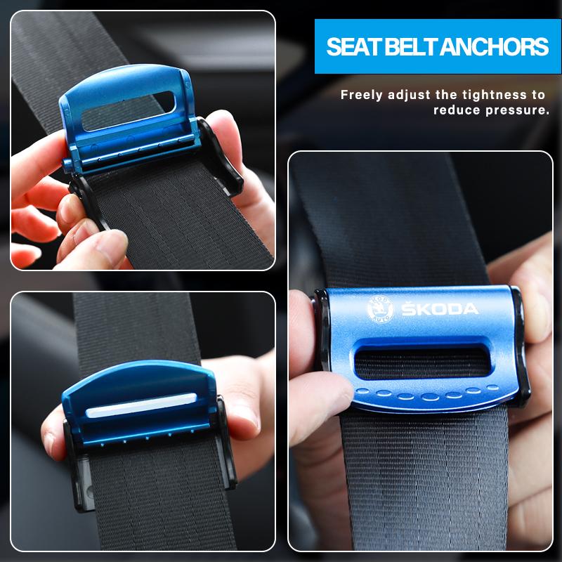 Car Seat Belts Clips Safety Adjustable Stopper Buckle Clip For Skoda Fabia Kodiaq Kamiq Superb Yeti Octavia Enyaq Rapid Karoq Derivati