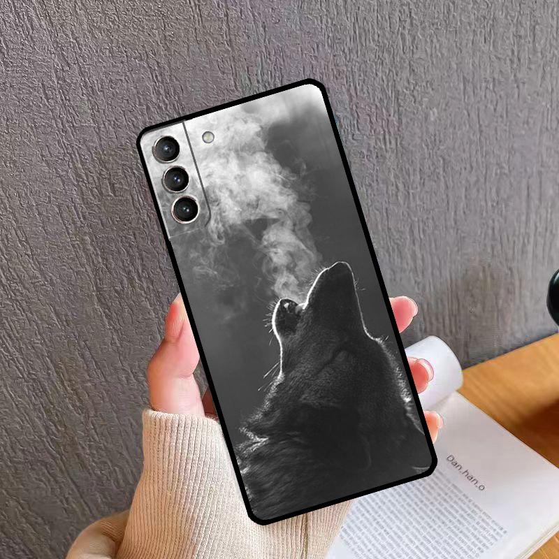 Animal The Wolf Howl Case For Samsung Galaxy S23 S22 S21 Ultra S9 S10 Note 10 Plus Note 20 Ultra S20 FE Cover