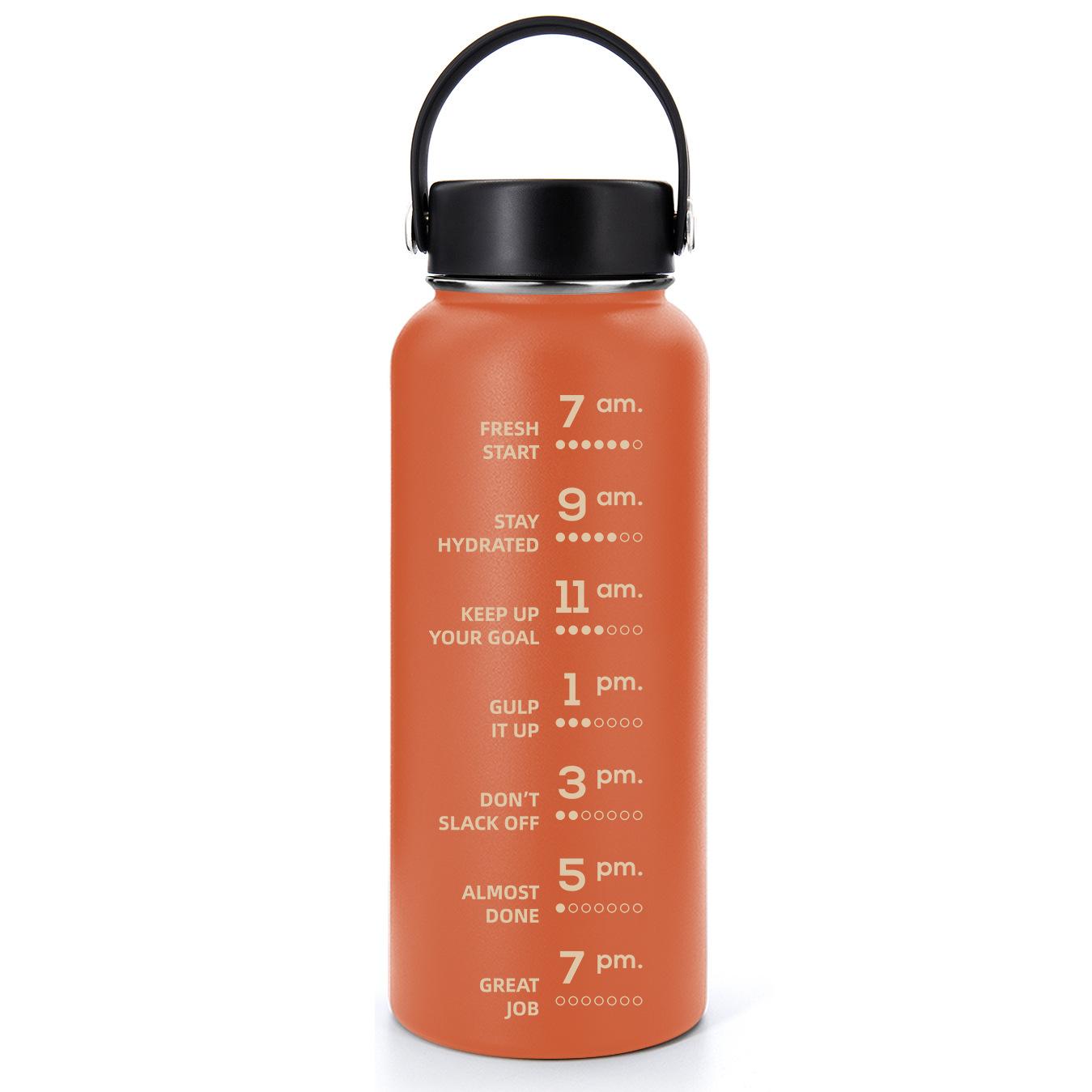

Portable large-capacity belly cup, sports kettle, men s and women s fitness ton barrel, stainless steel vacuum graduated water cup 350ml