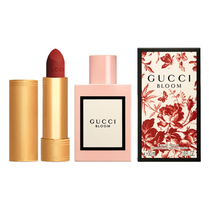 

Gucci Bloom Eau De Parfum With Rouge À Lèvres Mat Lipstick Set 50ml Perfume+#505 3.5g