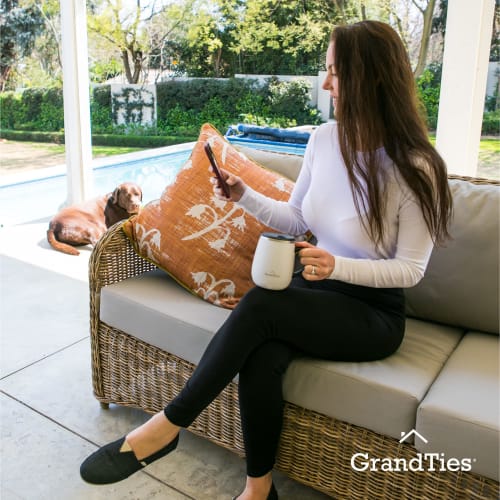 GRANDTIES Premium Vacuum Insulated Mug, 460ml, Available in 19 Colors, with Easy-Open Sliding Lid, Stainless Steel Double-Wall Vacuum Insulation, Keep