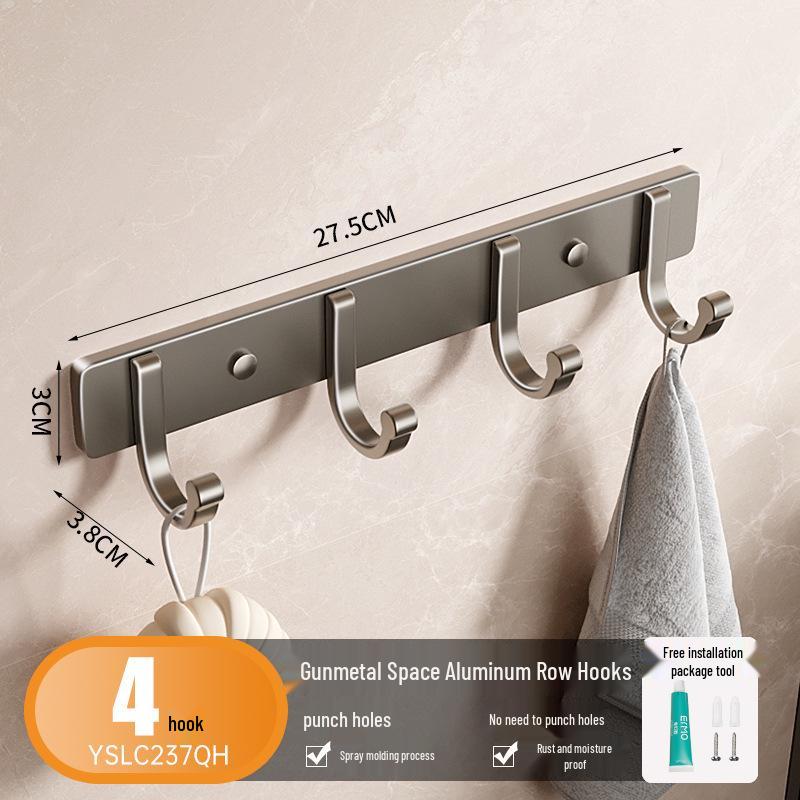 Punch-Free Space Aluminium-Klebehaken für Badezimmer, Küche und zum Aufhängen von Kleidern