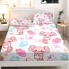 Cute Cartoon Salamander Pattern Bed Hat Three-Piece Digital Printing Bedding Set Adult Children