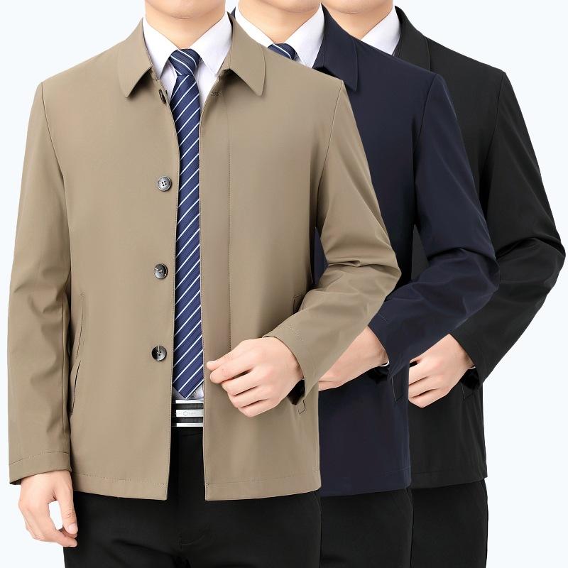 

Lapel business casual jacket men s coat spring and autumn new middle-aged dad s top 170
