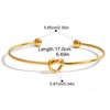 Yori Simple Wire Knotted Heart Open Bracelet Bangle Stainless Steel 18K PVD Plated Toggle-Clasps Statement Jewelry Gift
