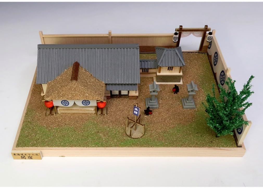 Woody Joe Stations of the Wooden Model Assembly Kit Fifty-three Tokaido, Sekijuku, (Diorama)