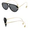 Double Bridge Retro Men Sun Glasses Anti-UV Shades Eyeglasses Women  Round  Sunglasses  Streetwear