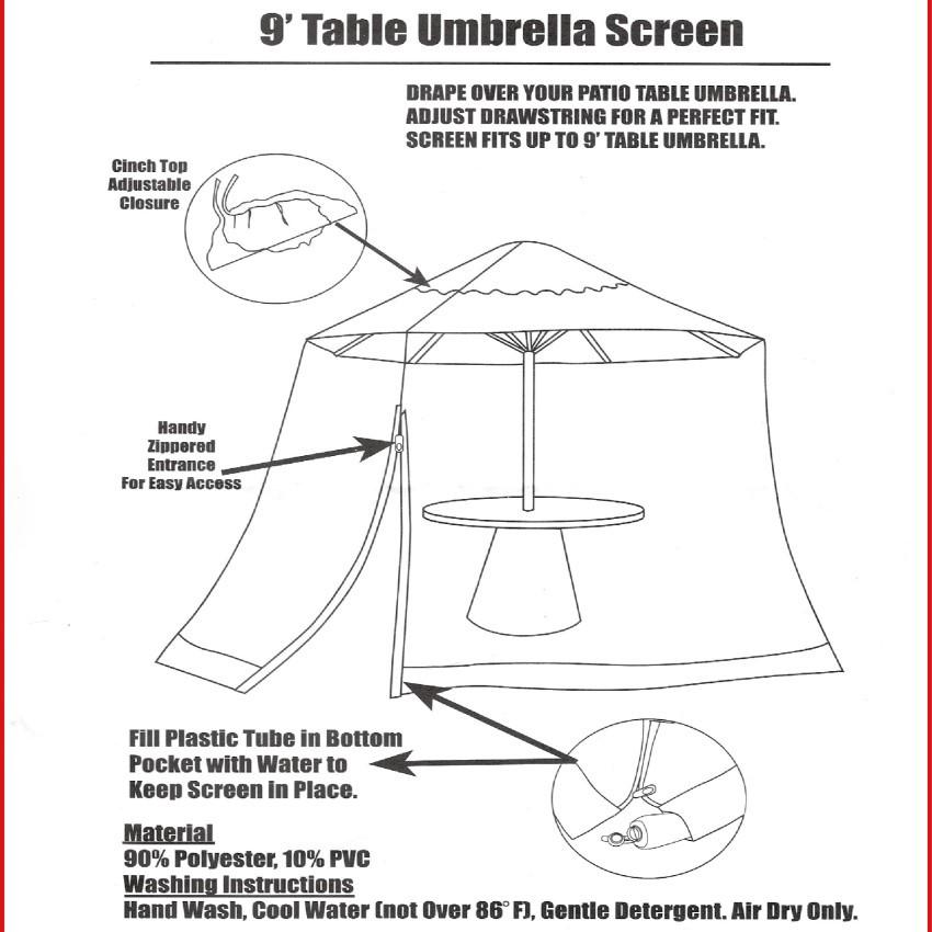 Outdoor Umbrella Table Screen Picnic Net Cover 300 * 230cm (only Mosquito Net, Excluding Umbrella)