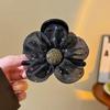 Large Summer Lace Edge Bow Claw Clip Hair Accessory for Women - Multi-Layer Feather Design