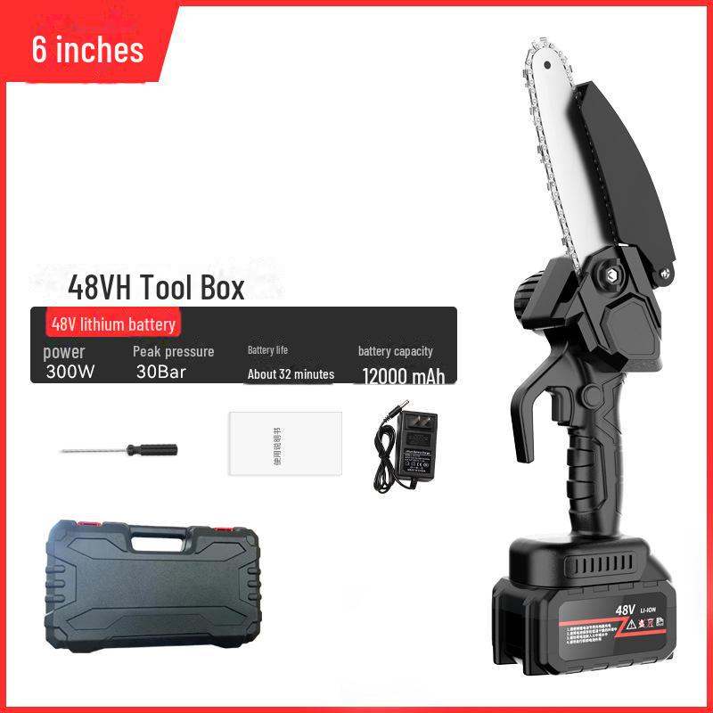 High-Power Rechargeable Handheld Electric Chainsaw for Tree Pruning and Logging
