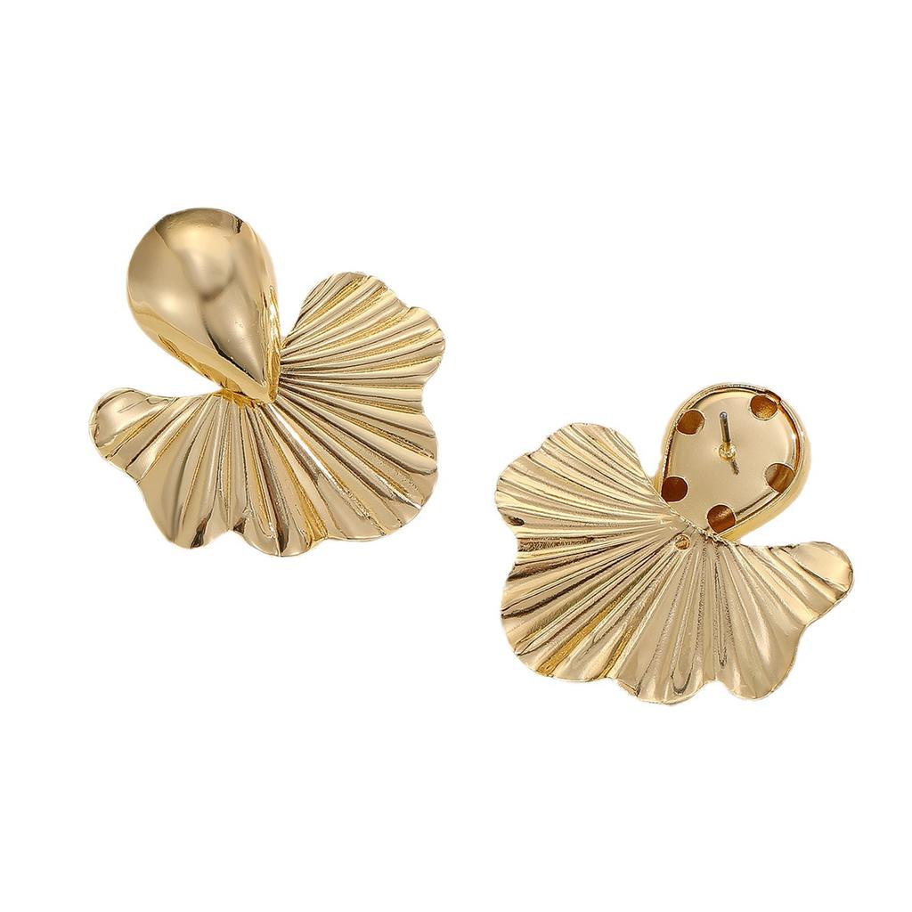 Punk Party Vintage Geometric Stud Earrings for Women Apricot leaves Earrings  Trendy Ear Jewelry Accessories Gif