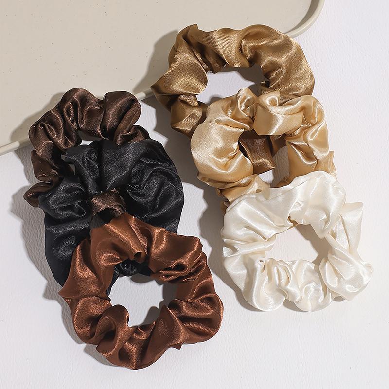 1Pc Satin Large Scrunchies Rubber Bands Hair Ties Elastic Simple Pure Color For Women Girls Scrunchies Hair Tie